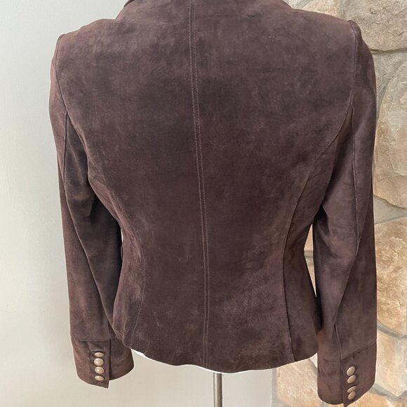 Esprit suede jacket brown with lining size US 6 sport chic - Picture 3 of 9